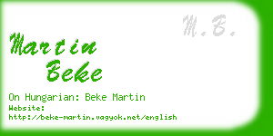 martin beke business card